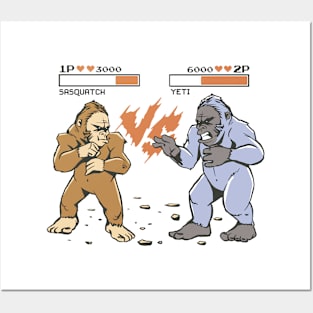 Epic Clash: Bigfoot vs Yeti Posters and Art